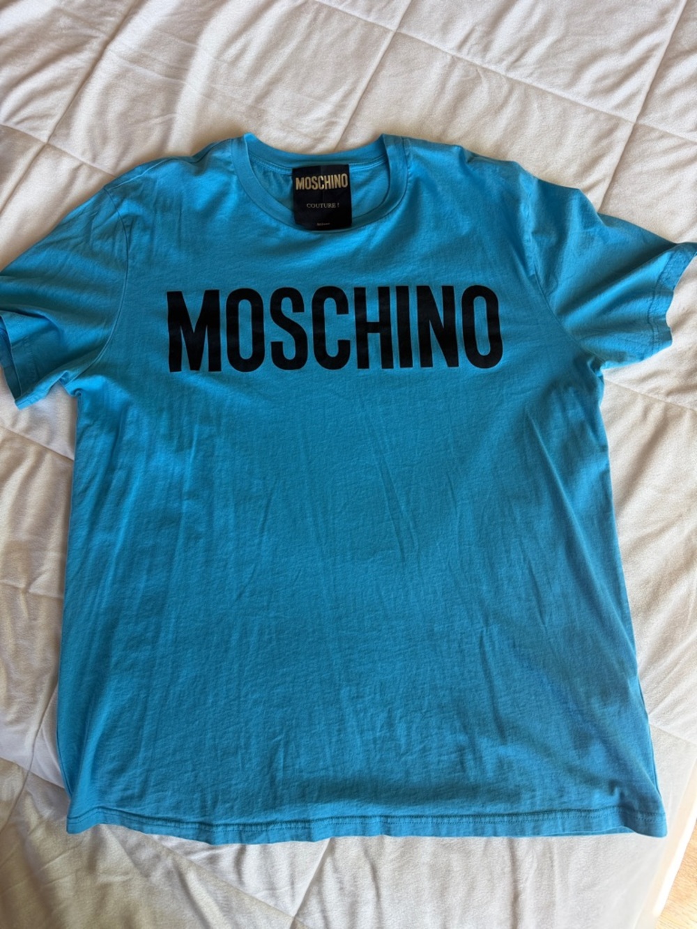 Moschino Blue Logo Short Sleeve Tee